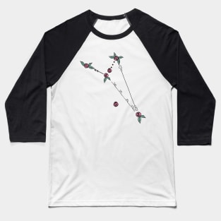 Octans (Octant) Constellation Roses and Hearts Doodle Baseball T-Shirt